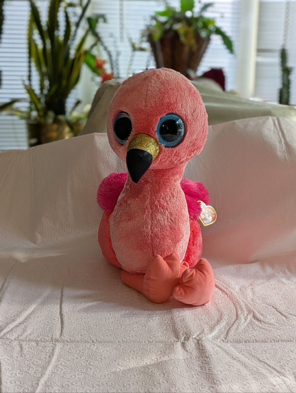 ty beanie boos collection , Gilda The Pink Flamingo, 26 in tall soft fluffy bird